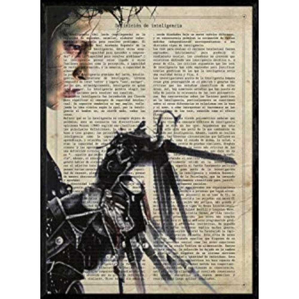 POSTER Von Eduardo-Handsscheren A4 Schwarzer Rahmen - Schwarz, Papier (29.7/5/21cm) - Nacnic