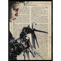 POSTER Von Eduardo-Handsscheren A4 Schwarzer Rahmen - Schwarz, Papier (29.7/5/21cm) - Nacnic