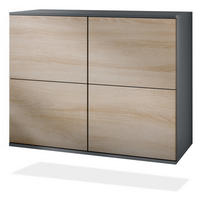 KOMMODE Rova Eiche sägerau - Eiche San Remo, Holzwerkstoff (92.5/73.5/35cm) - Vladon