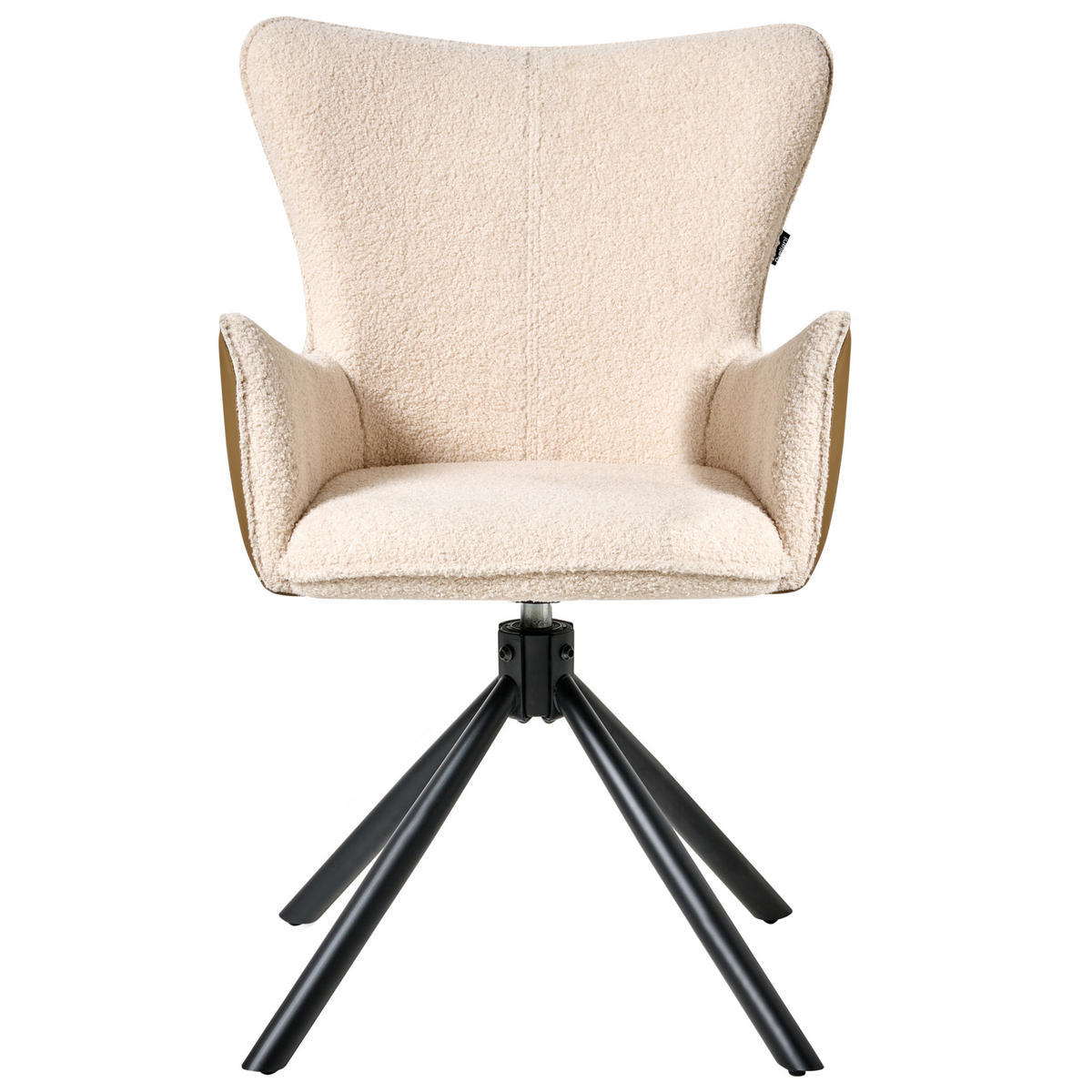 ESSZIMMERSTUHL 2er-Set Hellbeige Novi - Beige/Schwarz, Textil (60/89/68cm) - Beliani