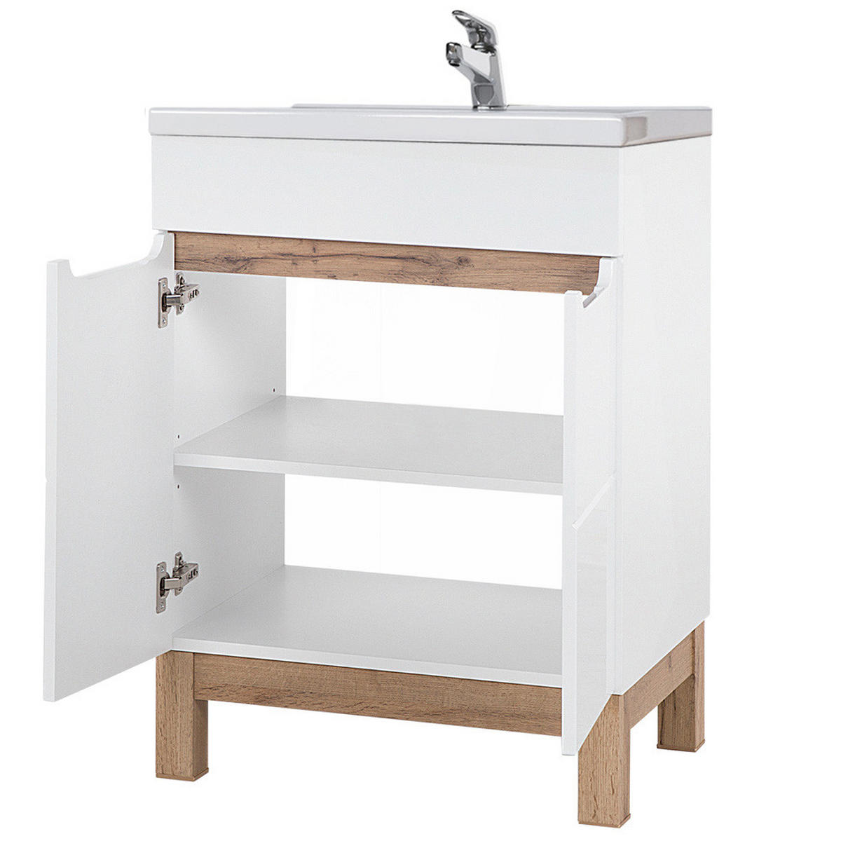 WASCHTISCH Solna-56 - Weiß, Holzwerkstoff (61/85/46cm) - Lomado