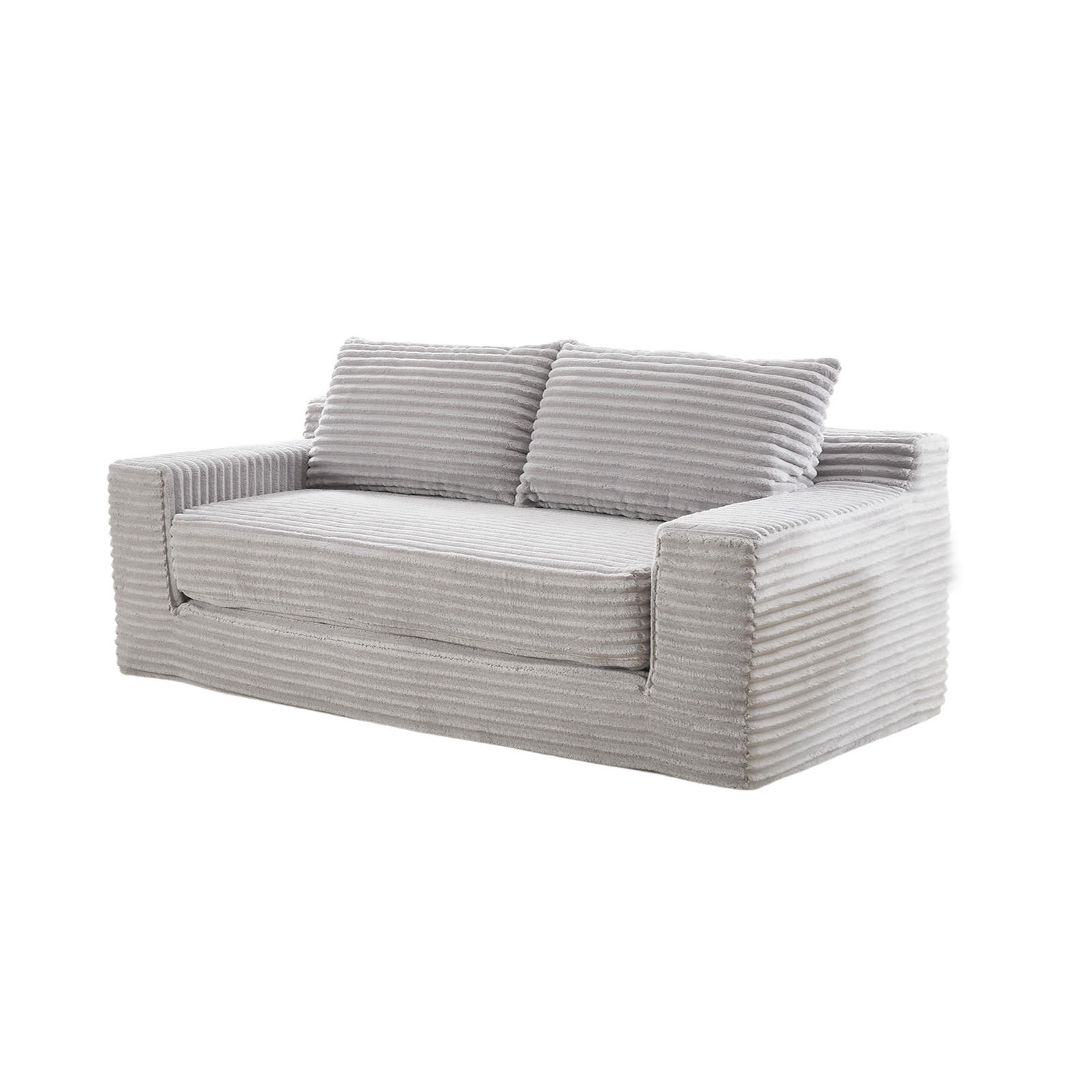 SCHLAFSOFA DE-35272 2-in-1 mit Memory-Schaum Hellgrau - Hellgrau, Textil (62/85/180cm) - ComfortXL