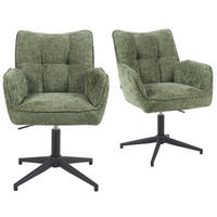 BÜROSTUHL Mika-Lea - Schwarz/Grün, Textil/Metall (59/81/66cm) - DUBI Möbel