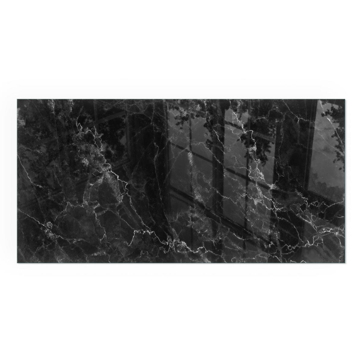 GLASPLATTE für Kamin 120x60 cm - Schwarz, Glas (120/60/0.4cm) - TULUP