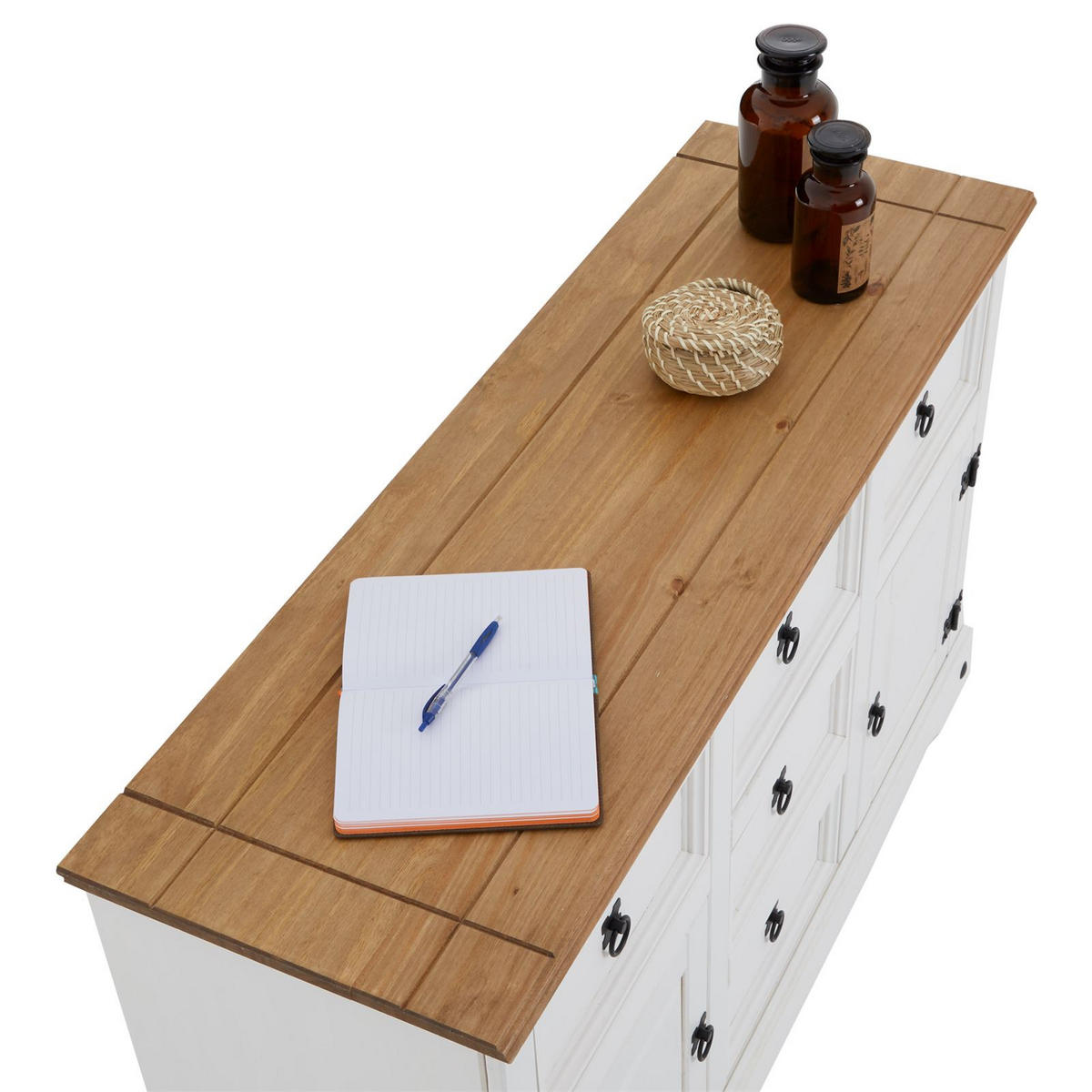 SIDEBOARD CAMPO - Weiß/Braun, Holz (125/76/40cm) - CARO-Möbel