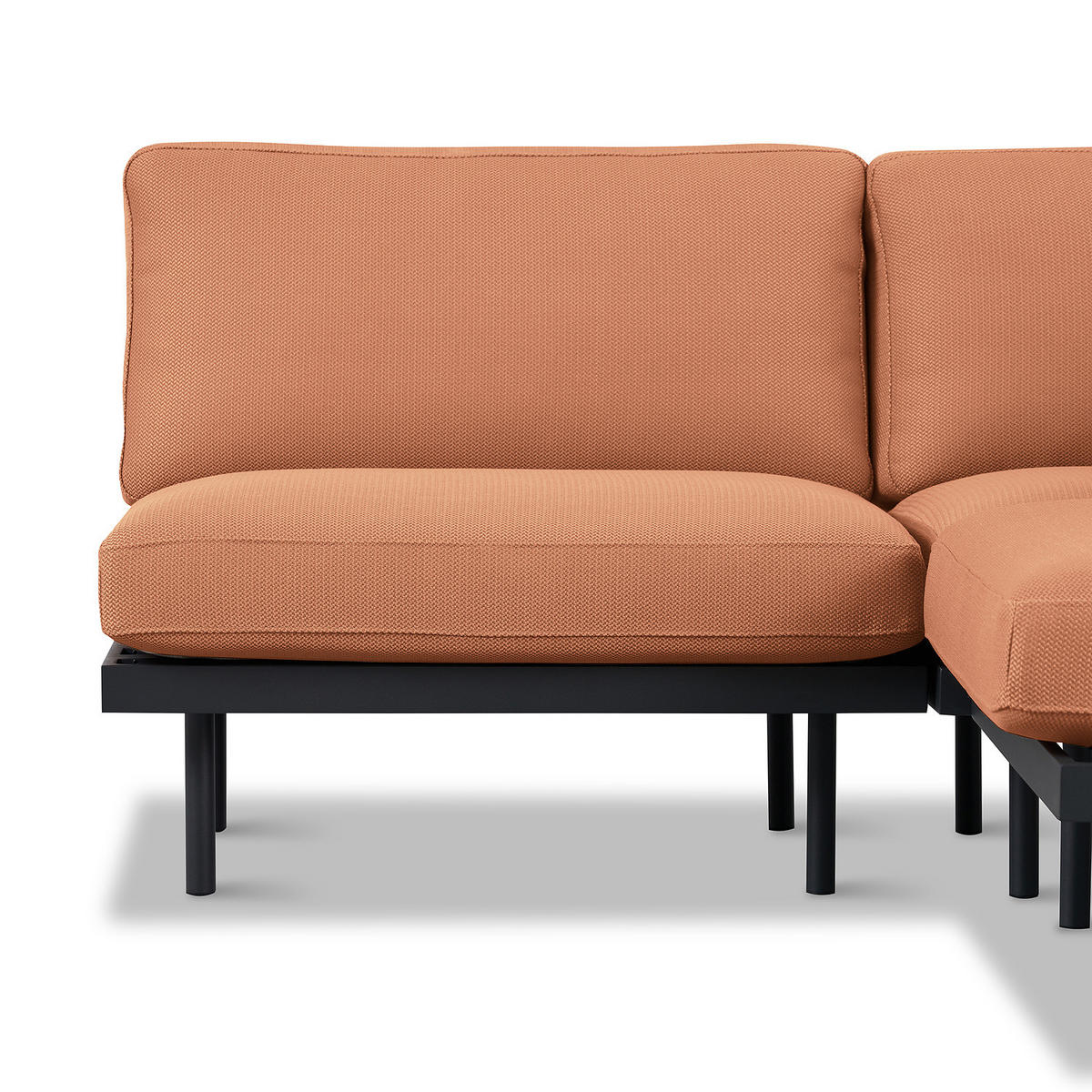 OUTDOOR-ECKSOFA - Rosa, Textil/Metall (172/80/172cm) - home24