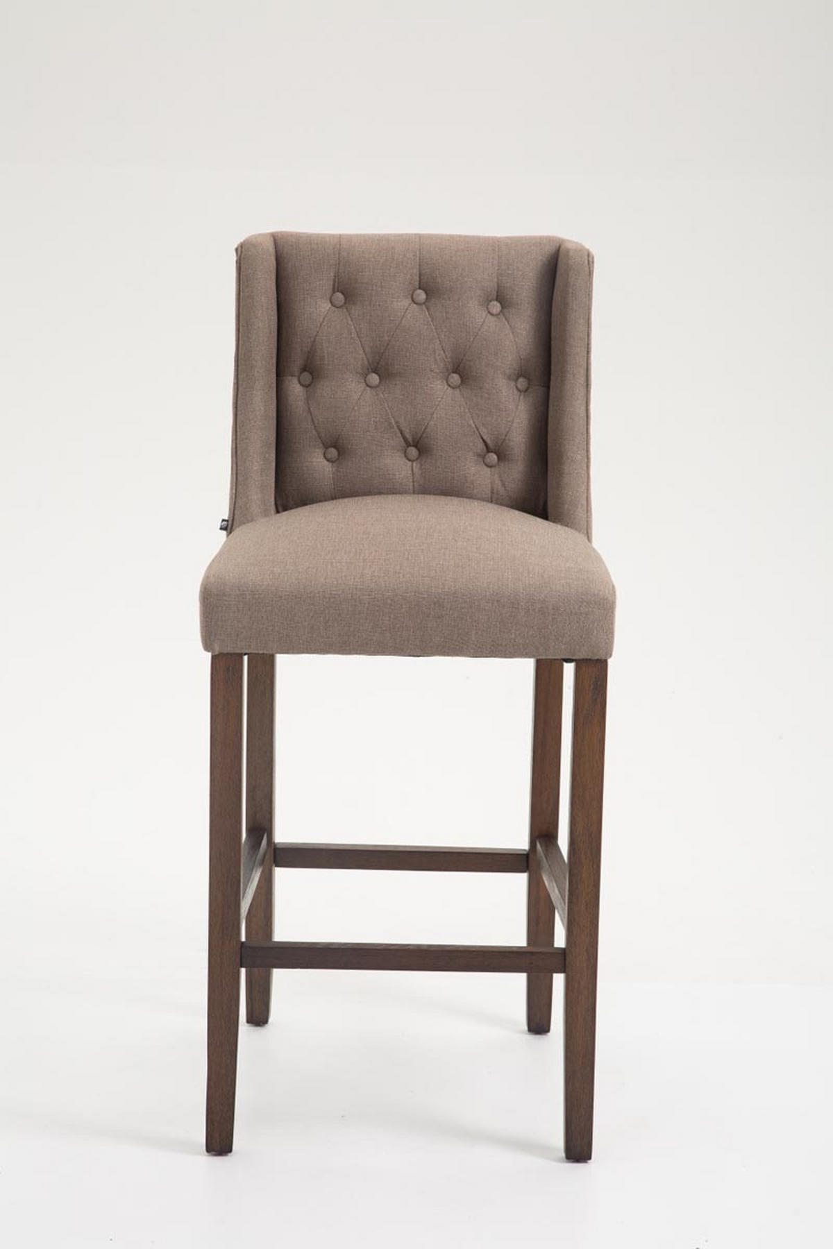 BARHOCKER Cassado, Gestell Antik-dunkel, Stoff Taupe - Taupe/Braun, Holz/Textil (56/100/51cm) - TPFLiving