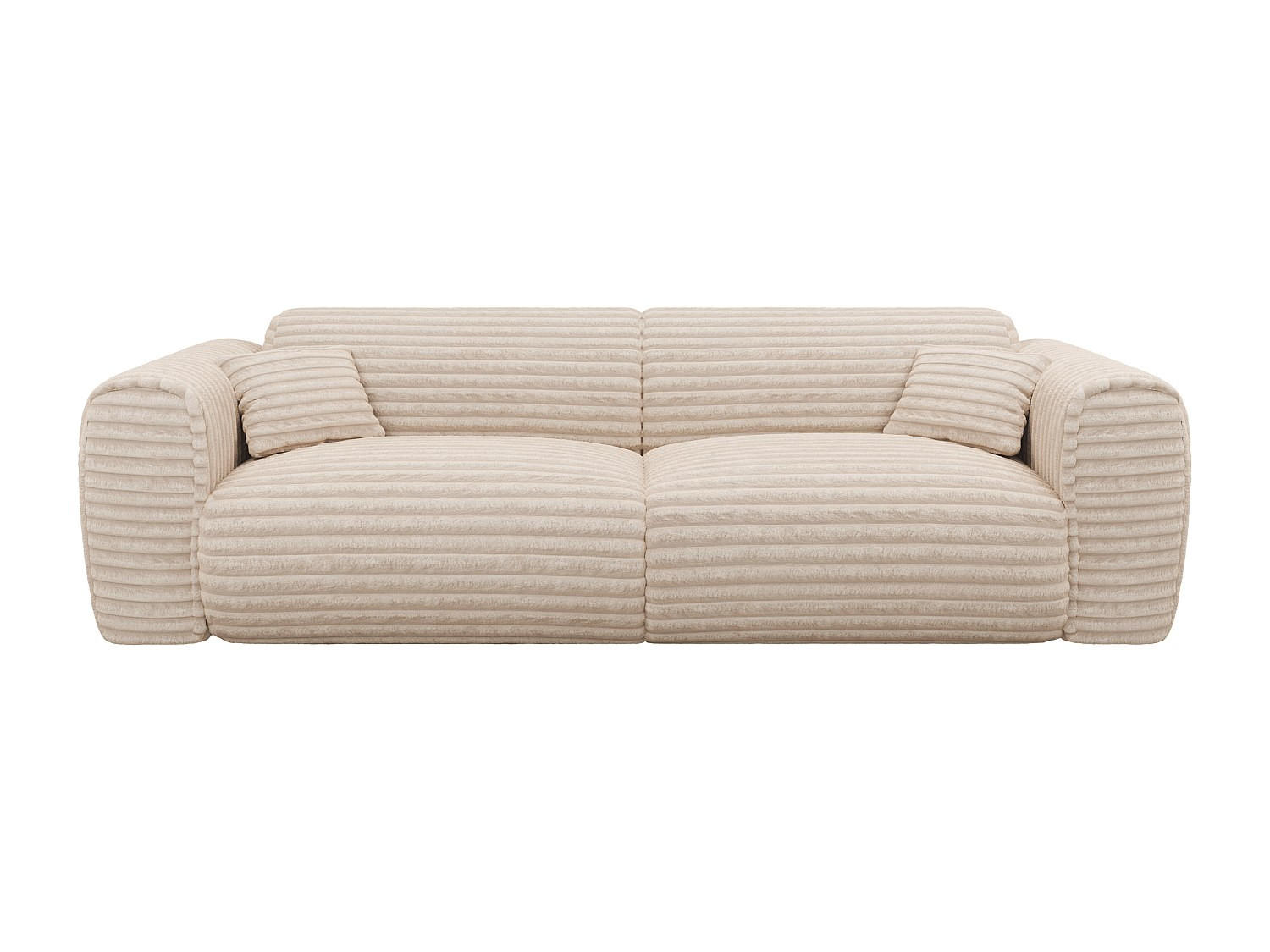 SCHLAFSOFA - 4 Personen - samt - beige Pognia - Beige, Kunststoff/Textil (236/73/100cm) - Vente-Unique