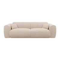 SCHLAFSOFA - 4 Personen - samt - beige Pognia - Beige, Kunststoff/Textil (236/73/100cm) - Vente-Unique