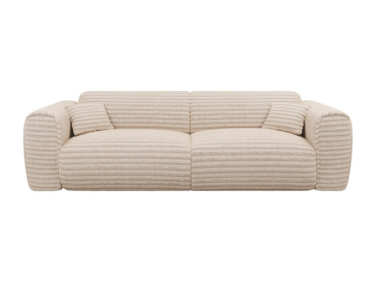 SOFA 4-Sitzer mit Matratze - grob gerippter Cord - Beige - POGNIA - Beige, Textil (236/73/100cm) - Vente-Unique