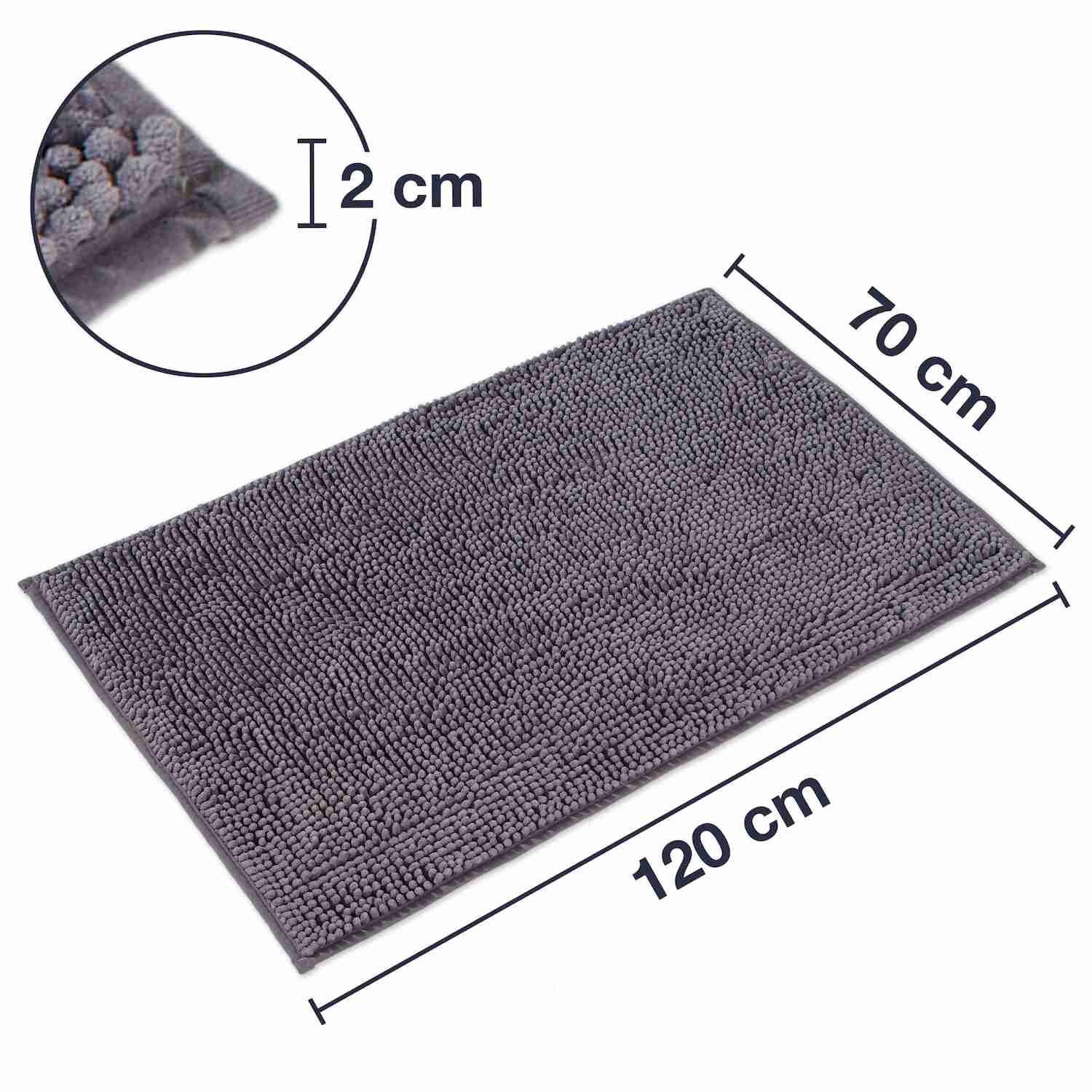 BADEMATTE PARIS - Grau, Textil (70/120cm) - WohnDirect