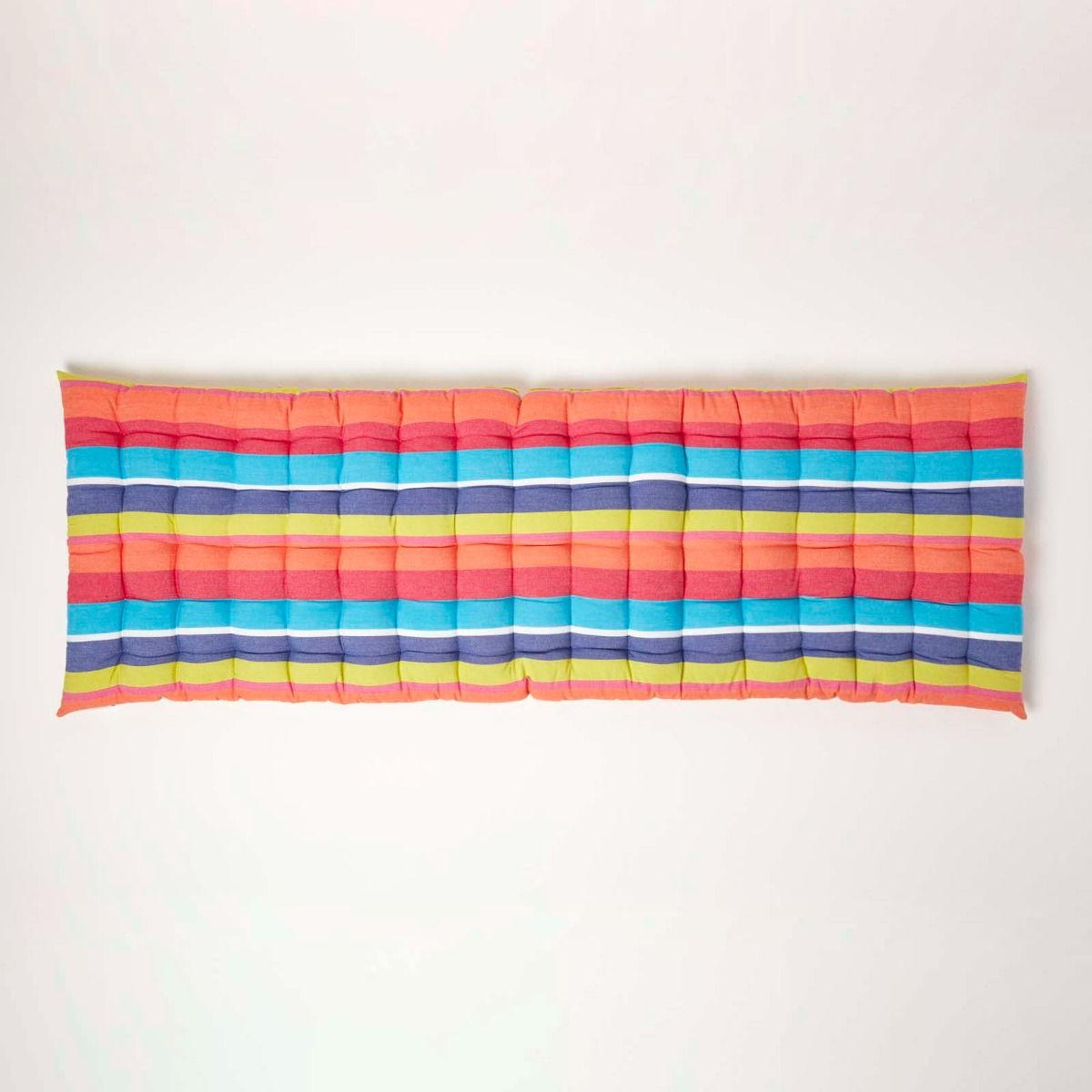 BANKAUFLAGE bunt gestreift, 3-Sitzer 143/48/5 cm - Multicolor, Textil (143/48/5cm) - Homescapes