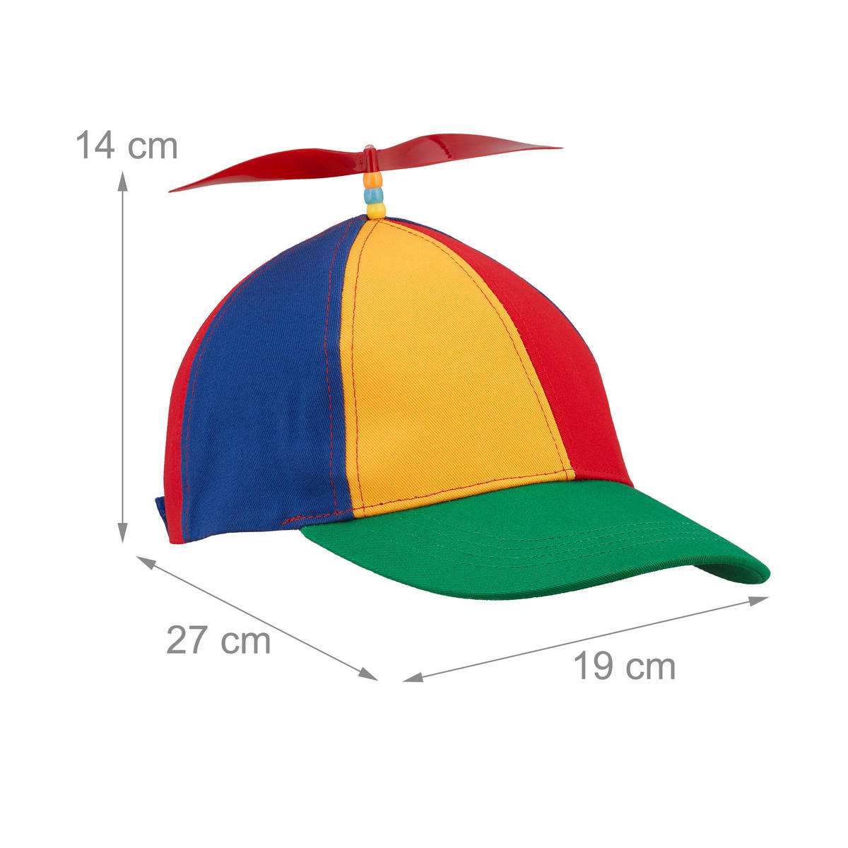 PROPELLERMÜTZE - Multicolor, Kunststoff/Textil (19/14/27cm) - Relaxdays