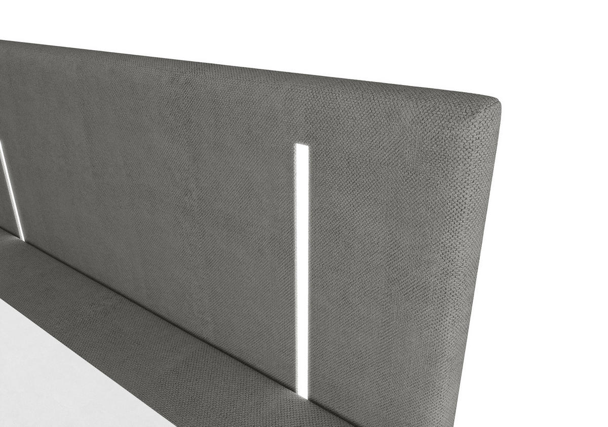 BOXBETT mit Matratze H3 und Topper ONO 180x200 CURIO 93 - Grau, Textil (180/200cm) - Bedante