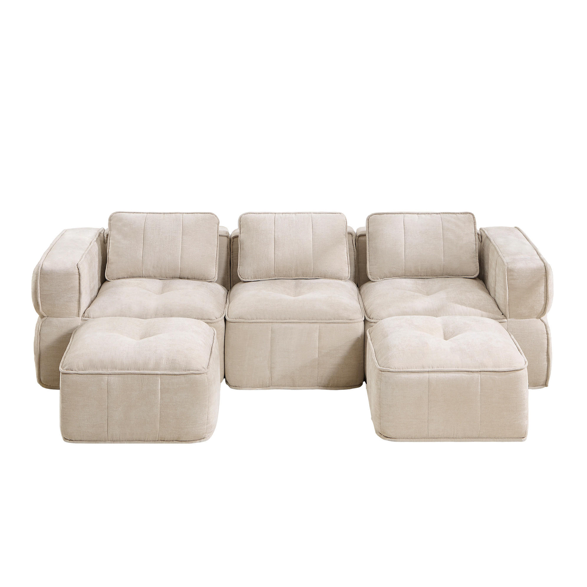 Flora Grace Wohnlandschaft Beige 162x67x271 cm