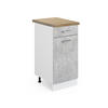 KÜCHENUNTERSCHRANK R-Line Beton 40 cm, AP Eiche - Schieferfarben/Weiß, Holzwerkstoff (40/81.6/60cm) - Vicco