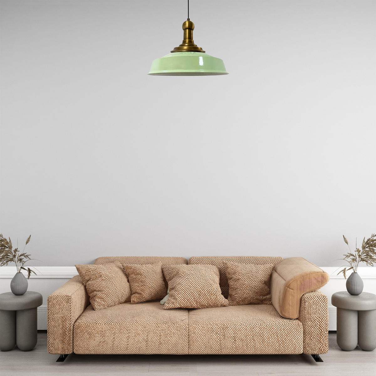 KÜCHENLAMPE Asletl Long-Knob 40/30 cm - Mintgrün, Metall (40/30cm) - Bamyum