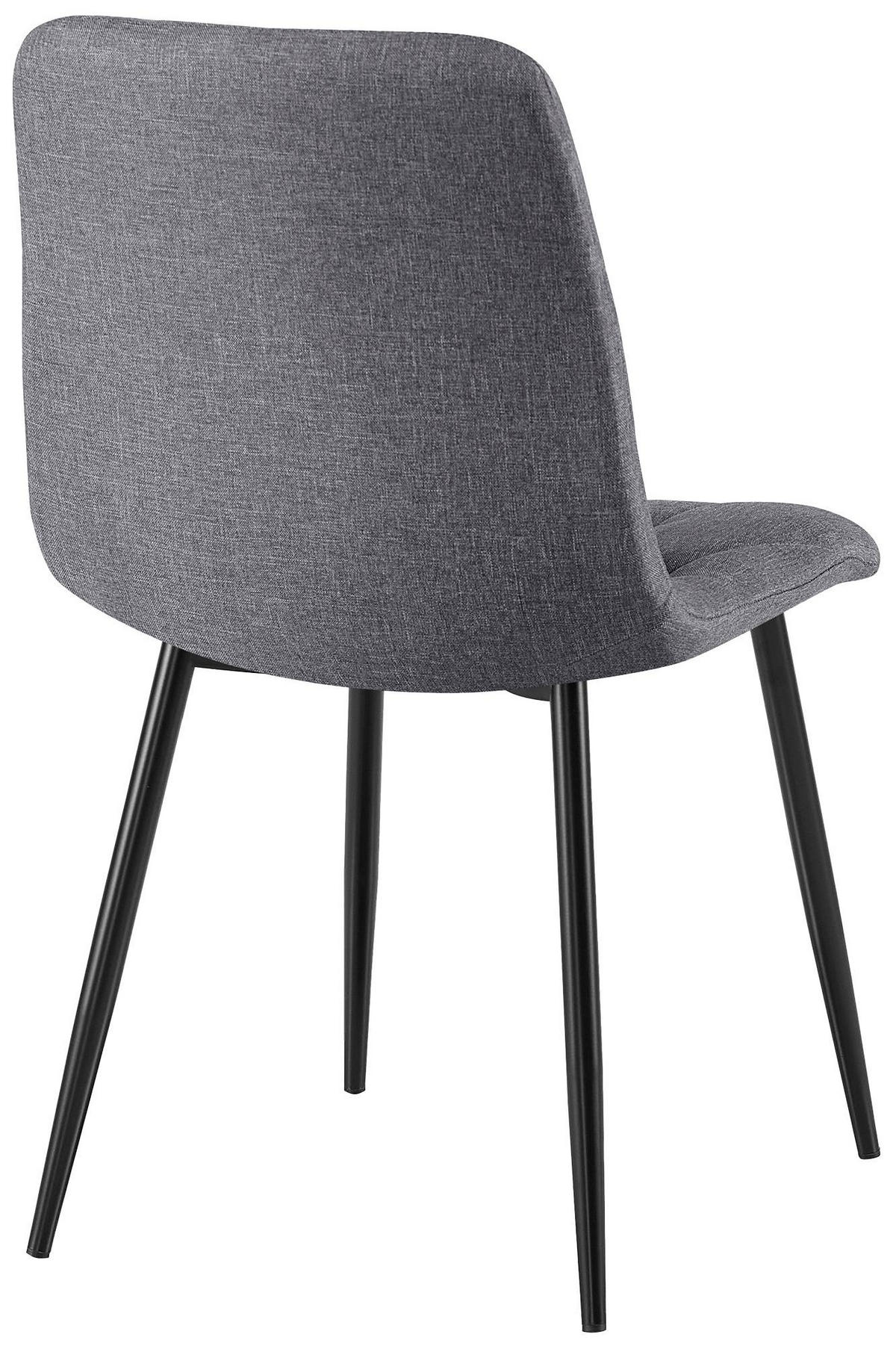ESSZIMMERSTUHL Stoff Dunkelgrau - Dunkelgrau/Schwarz, Textil/Metall (45/85/55cm) - CLP