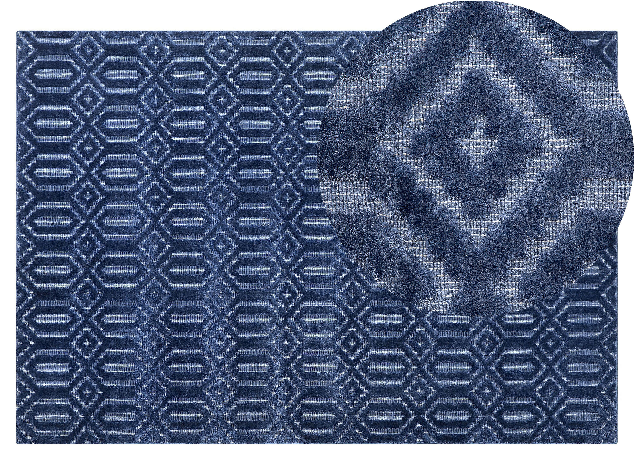 KURZFLOR-TEPPICH Adatepe 200/140 cm - Blau, Naturmaterialien (140/200cm) - Beliani