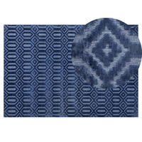KURZFLOR-TEPPICH Adatepe 200/140 cm - Blau, Naturmaterialien (140/200cm) - Beliani
