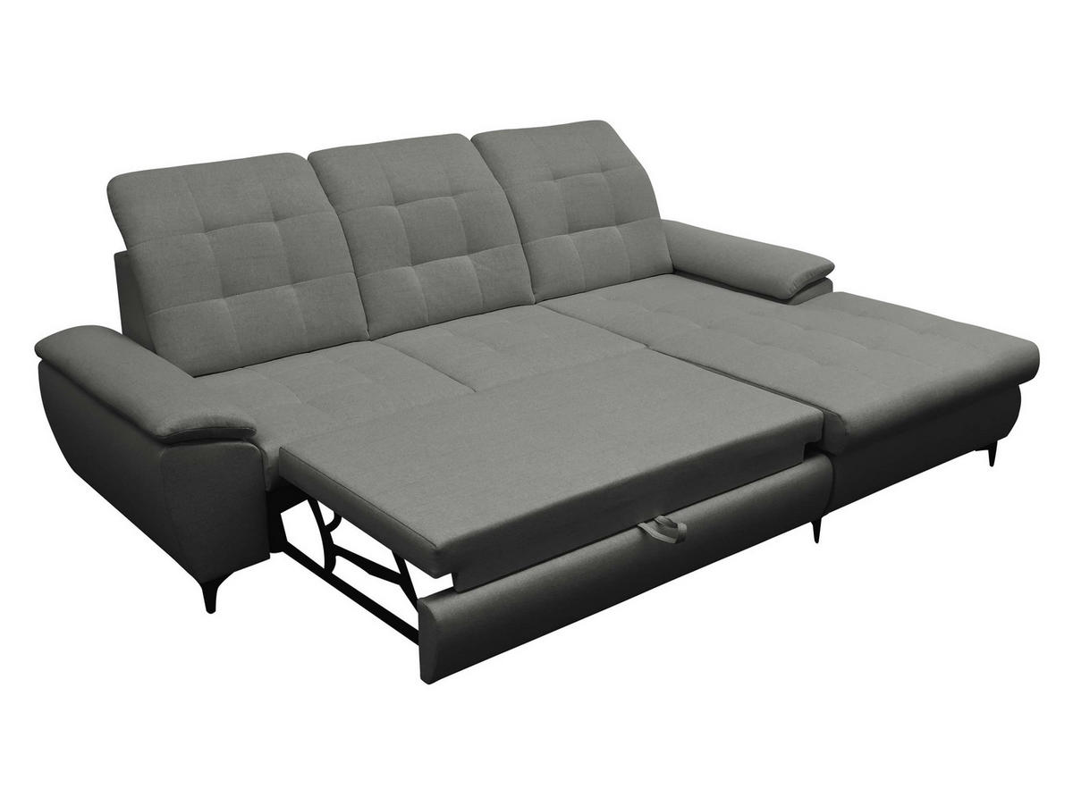 ECKSOFA Crystal, Seite: Rechts - Beige/Schwarz, Holz/Textil (260/182cm) - MIRJAN24
