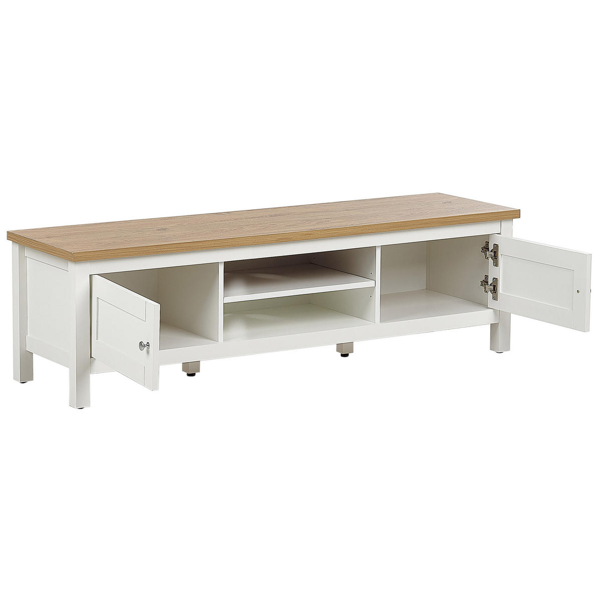 TV STOLEK Krémově bílý Atoca - bílá/krémová, kompozitní dřevo (140/41/39cm) - Beliani