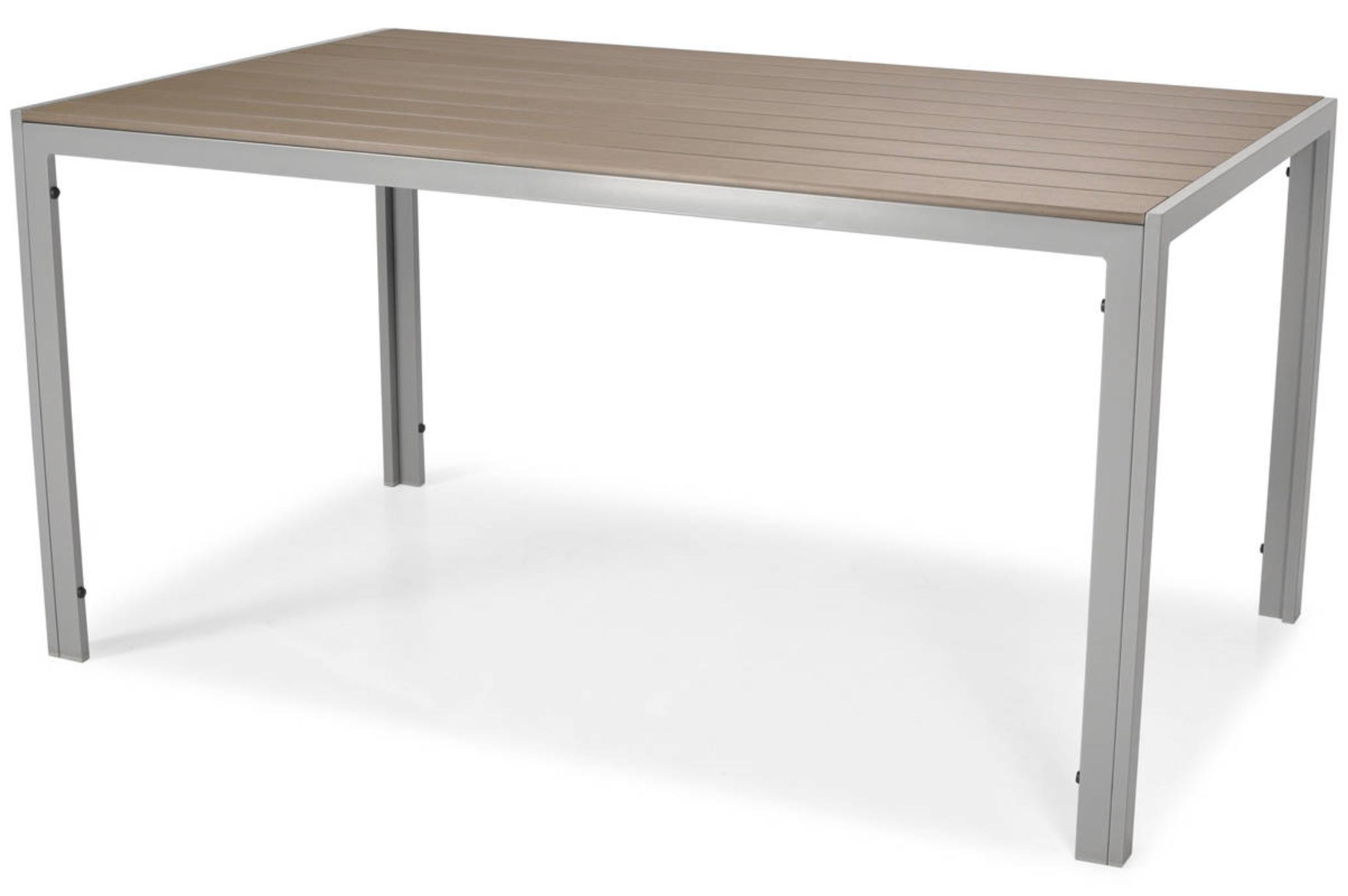 GARTENTISCH Bosano Braun, mit Silber Beine - Silberfarben/Braun, Holzwerkstoff (150/90/74cm) - Bettso