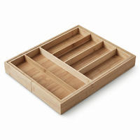 BESTECKORGANIZER Bambus Vario - Beige, Naturmaterialien (43/5/53cm) - AROMELIO