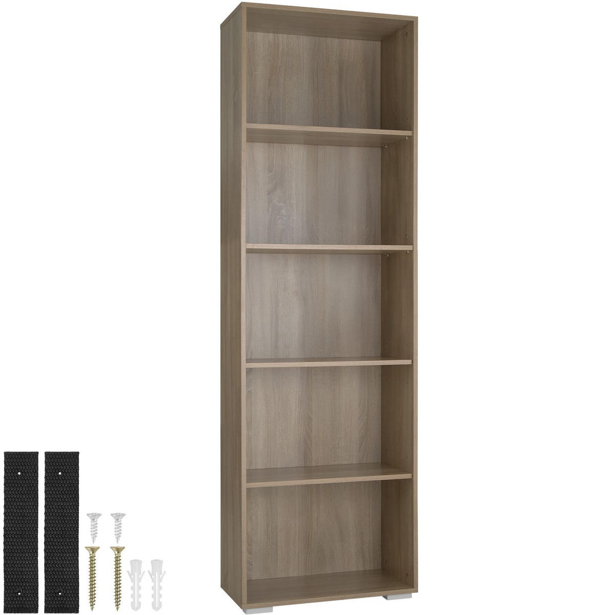 BÜCHERREGAL Lexi,60 x 30 x 190 cm,Holz hell, Eiche Sonoma - Eiche Artisan, Holz (30/190/60cm) - tectake