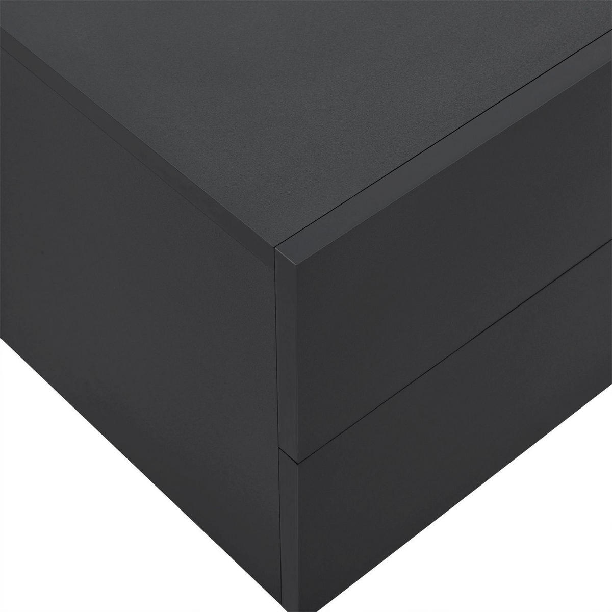 WANDSCHRANK Nachttisch mit 2 Schubladen Schwarz 40x29x30 cm - Schwarz, Holz (40/30/29cm) - Juskys