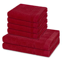 FROTTIERSET Rubin 6-teilig - Rot, Textil (50/100cm) - Ross