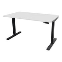 SCHREIBTISCH Elektrisch höhenverstellbarer Schreibtisch Y-Line Curved Signalweiß Schwarz 140/70/62-127cm - Schwarz/Weiß, Holzwerkstoff/Metall (70/140/127cm) - ASSMANN