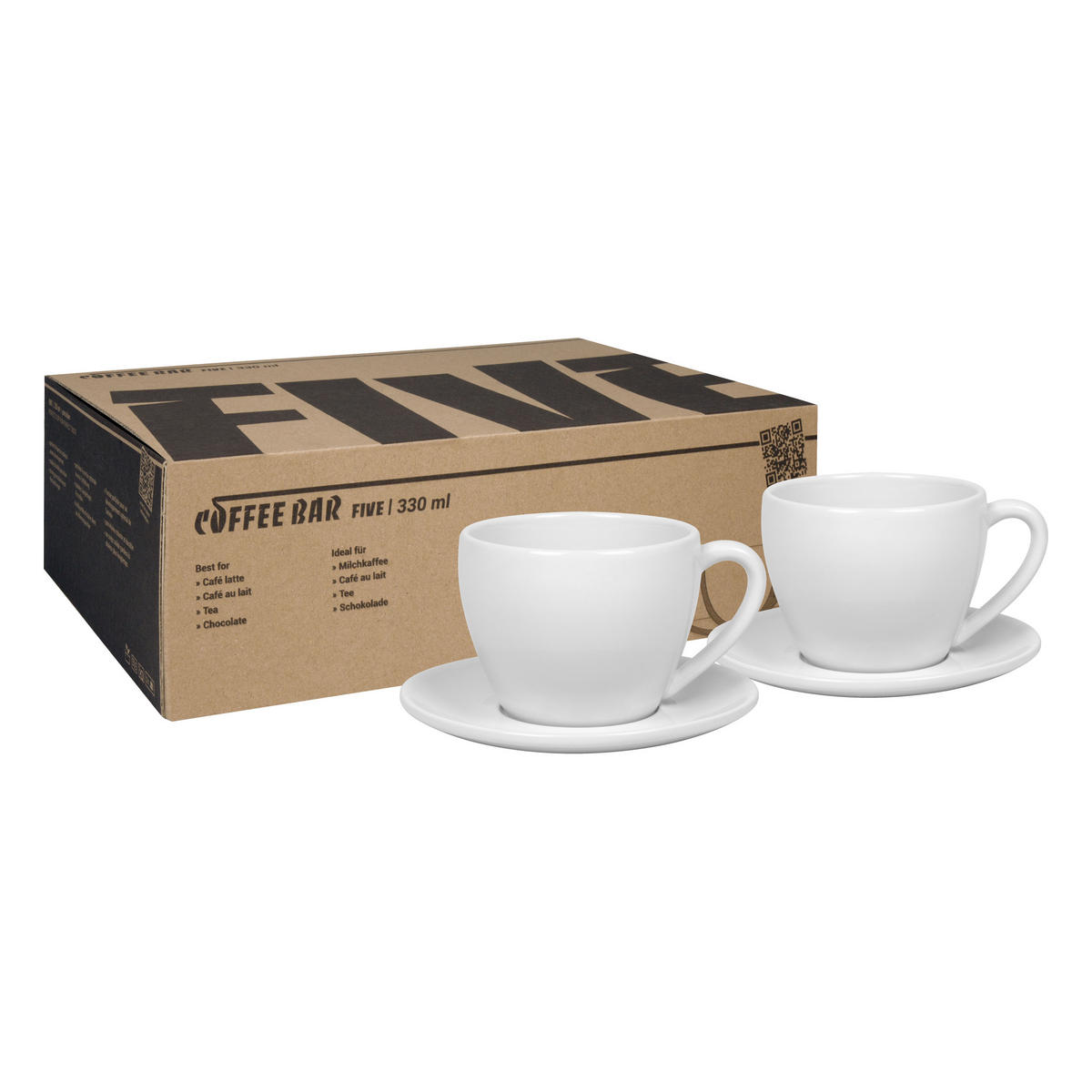 KAFFEETASSEN 2er Set Coffee Bar FIVE - Naturfarben, Keramik (0.33L) - Könitz