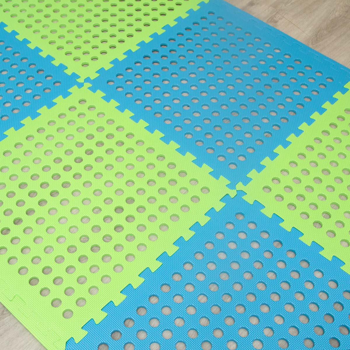 POOLMATTEN 1,59m² 4 EVA Matten 62 cm Blau - Blau, Kunststoff (62/62cm) - eyepower
