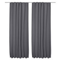 VORHANG Amelie TK mit Kräuselband 140x245cm Anthrazit (2tlg) - Anthrazit, Textil (140/245/1cm) - Beautissu 