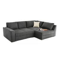 ECKSOFA-DAUERSCHLÄFER Boxspring Federkern Topper Bettkasten, seitenverkehrt montierbar B260/T181/H88 cm, Mikrofaser in Grau Anthrazit / 15107 - Chromfarben/Schieferfarben, Textil/Metall (260/181cm) - luma-home