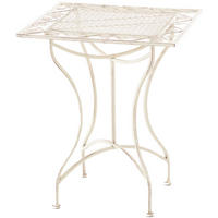 GARTENTISCH eckig 60/60/72 cm Metall Antik-Creme - Creme, Metall (60/60/72cm) - CLP