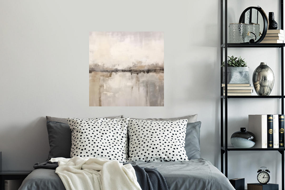 WANDTATTOO Moderne Kunst - Abstrakt - Beige 50x50 cm - Beige, Kunststoff (50/50/0.1cm) - MuchoWow