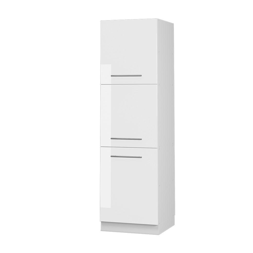 HERDUMBAUSCHRANK Fame-Line Weiß Hochglanz 60 cm - Weiß Hochglanz/Weiß, Holzwerkstoff (60/206.8/58cm) - Vicco