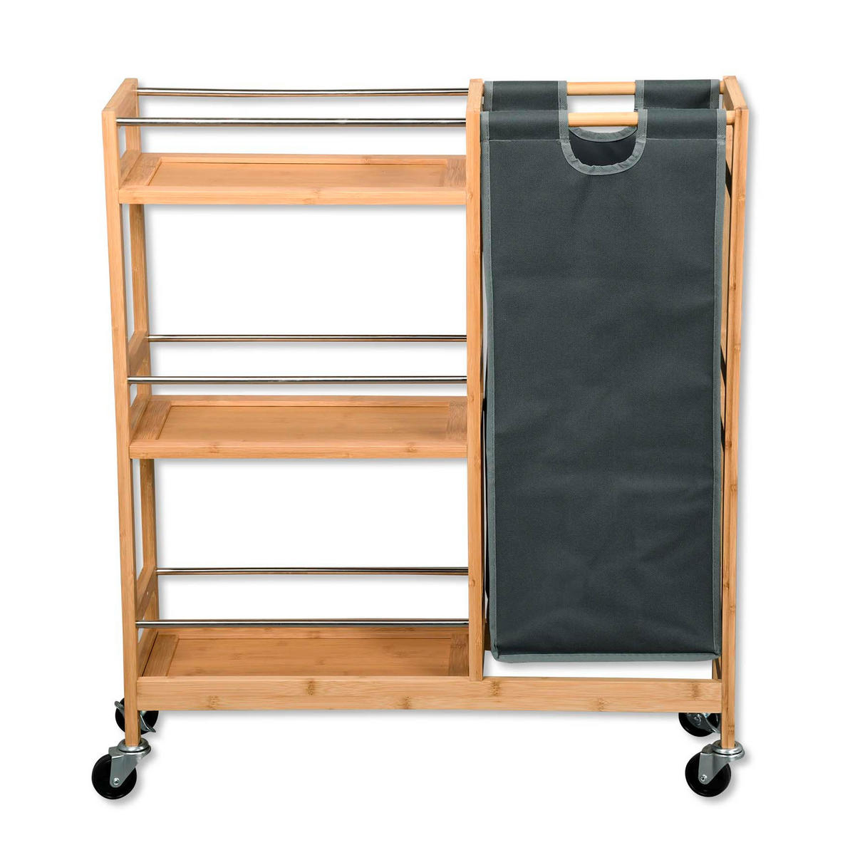 KÜCHENREGAL auf Rollen Braun 20/68/78 cm - Braun, Naturmaterialien (68/78/20cm) - Kesper