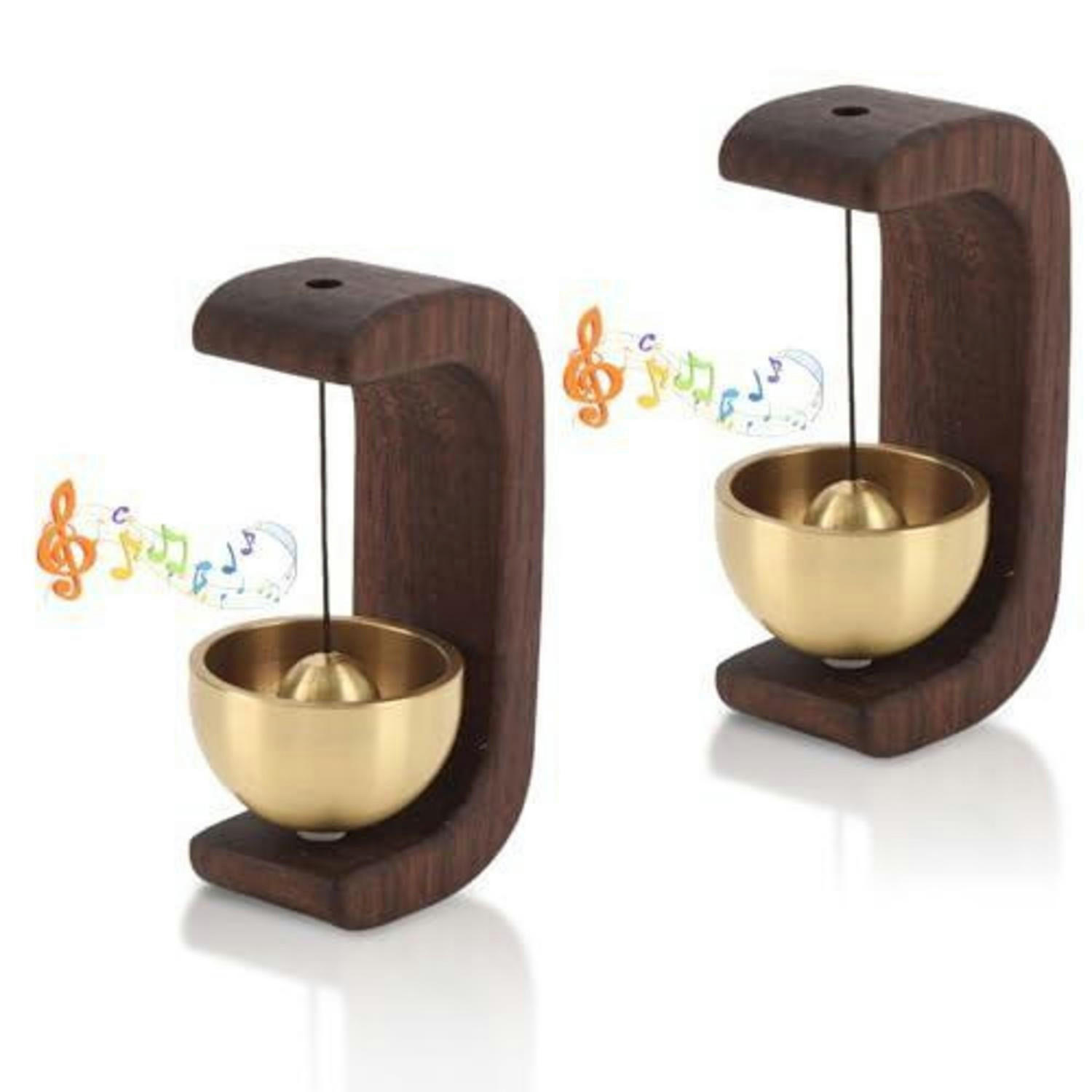 TÜRKLINGEL 2-teiliges Set Holz Nussbaumfarben - Braun, Holz (3/4/7.5cm)