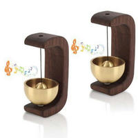 TÜRKLINGEL 2-teiliges Set Holz Nussbaumfarben - Braun, Holz (3/4/7.5cm)