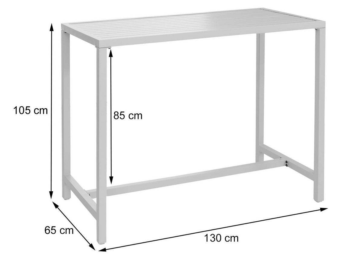 SET BARSKA MIZA + BARSKI STOLI kvadratni sivi 3-delni set - siva, kovina (65/130/105cm) - MCW