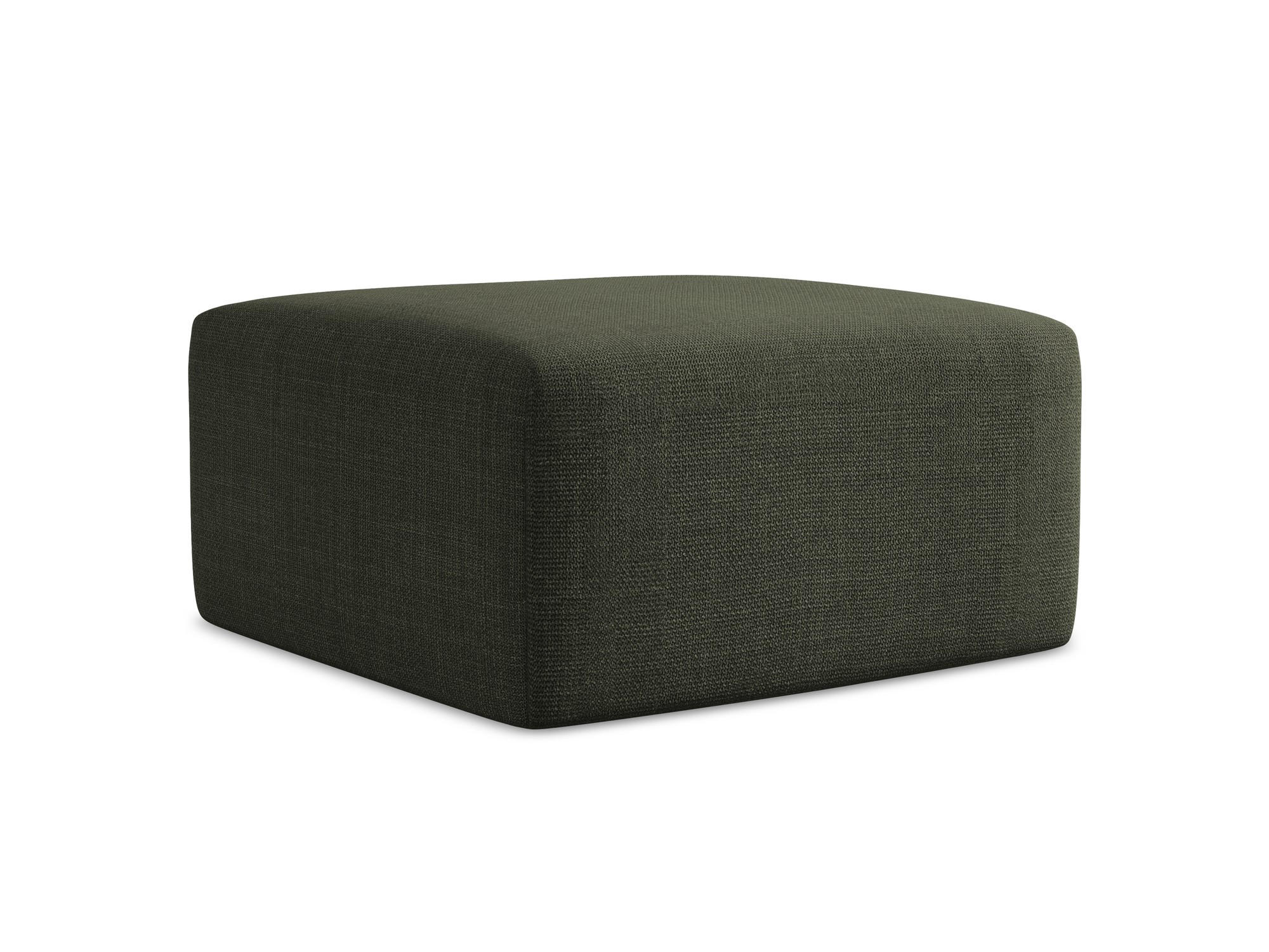 POUF Strukturstoff Grün - Schwarz/Olivgrün, Holzwerkstoff/Kunststoff (75/37/75cm) - Makamii