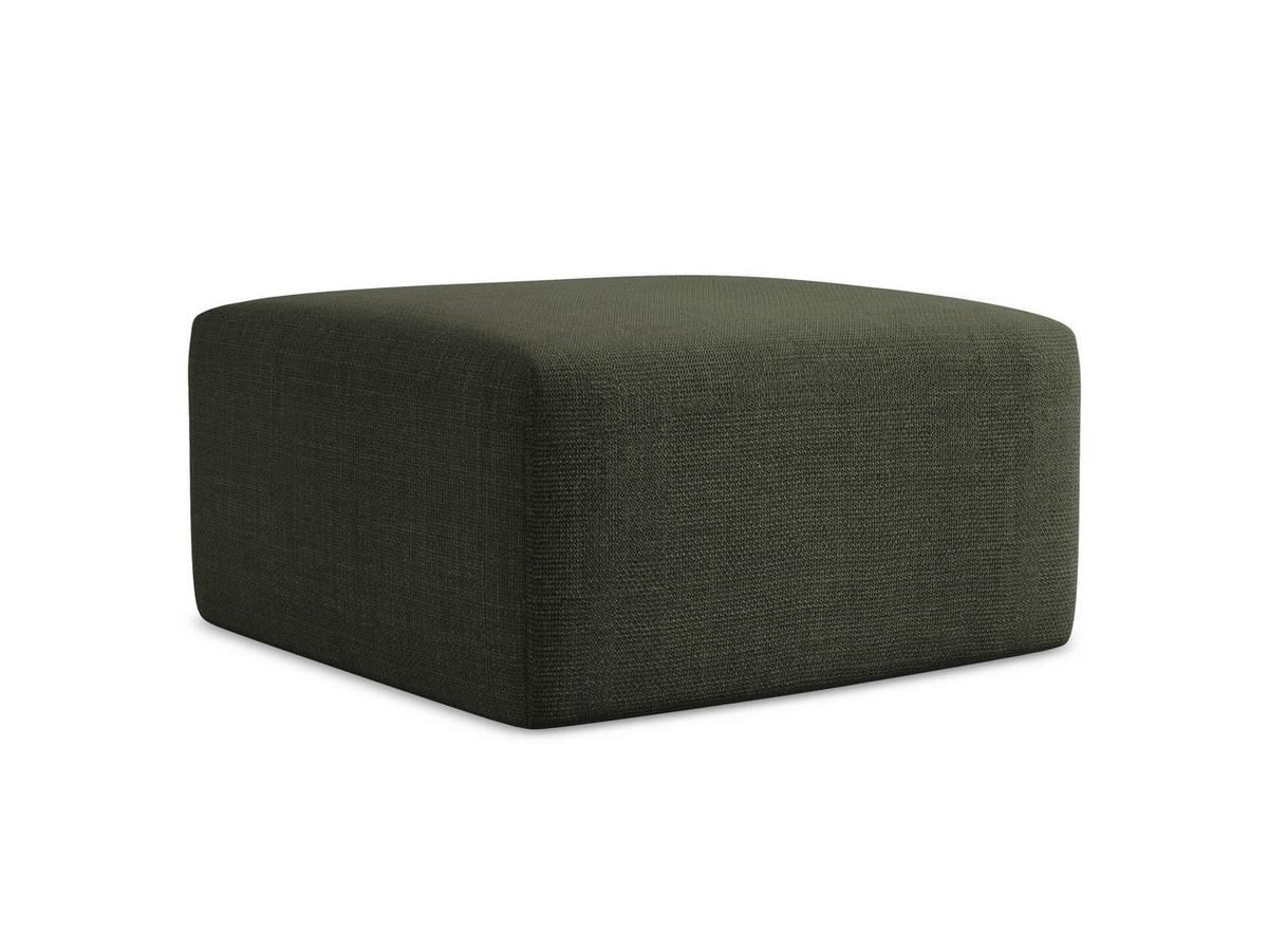 POUF Strukturstoff Grün - Schwarz/Olivgrün, Holzwerkstoff/Kunststoff (75/37/75cm) - Makamii
