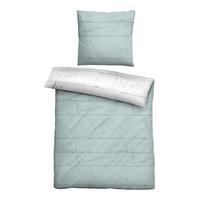 BETTWÄSCHE-GARNITUR Satin Wand ciel, 135x200 cm + 80x80 cm - Hellblau, Textil (135/200cm) - biberna
