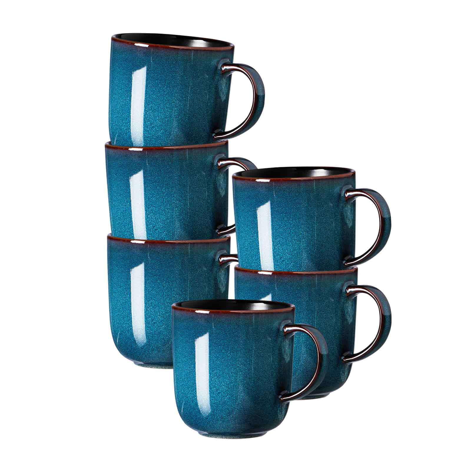 KAFFEEBECHER Bali blau 400 ml 6er Set - Blau, Keramik (0.4L) - Ritzenhoff Breker