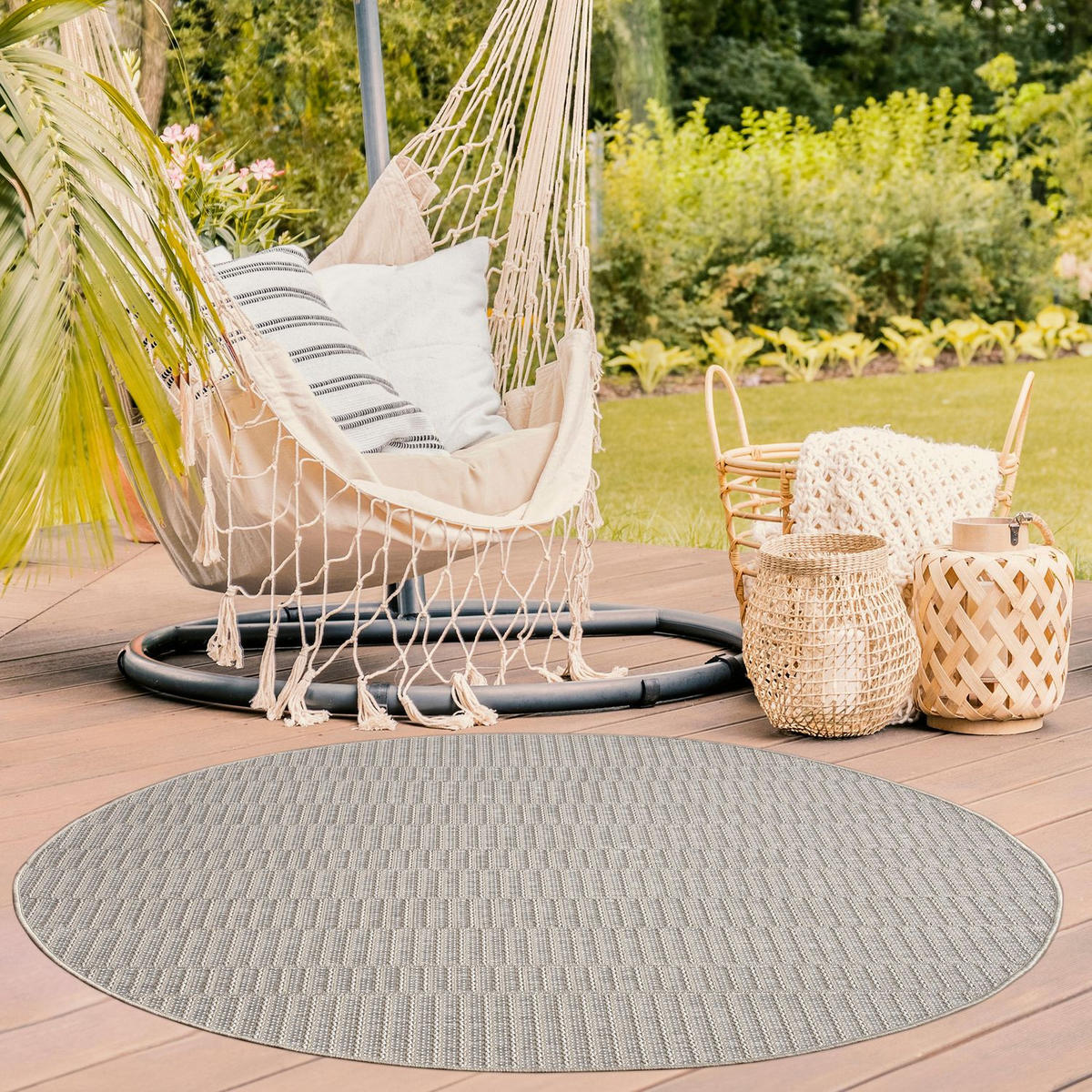 OUTDOORTEPPICH Boho Beige Ø 200 cm - Sandfarben/Beige, Kunststoff (200/200cm) - TT Home