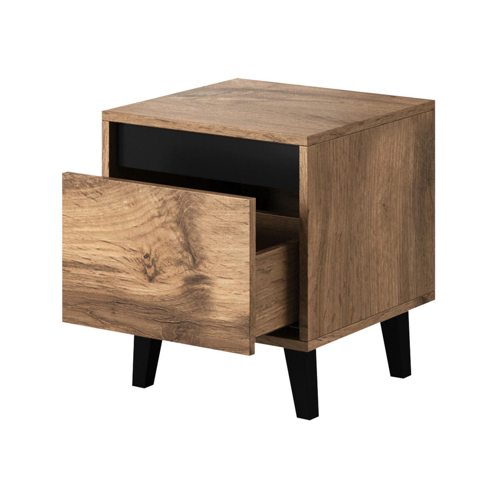 Thumbnail - Mirjan24 Nachttisch-Set, Eiche Wotan, Holzwerkstoff, Holz Optik, 1 Schubladen, Rechteckig,Rechteckig, 40x45x38 cm, Schla...