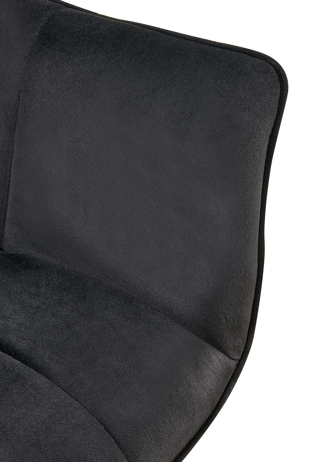 ESSZIMMERSTUHL Gunim Samt Schwarz Wohnzimmerstuhl - Schwarz, Textil (65/85/58cm) - DELUKE